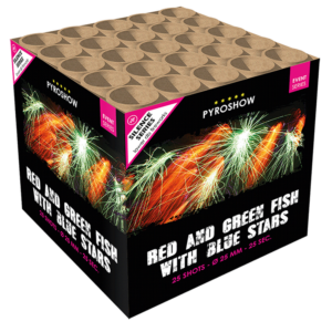 Red and Green Fish with Blue Stars